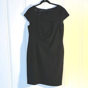 Black draped Tahari dress